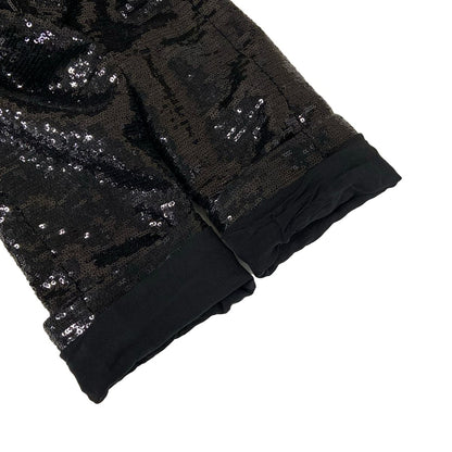 Chanel Jacket 38 Black 3/4 Sleeve Sequin Zip Up Spring Autumn Silk — view 6
