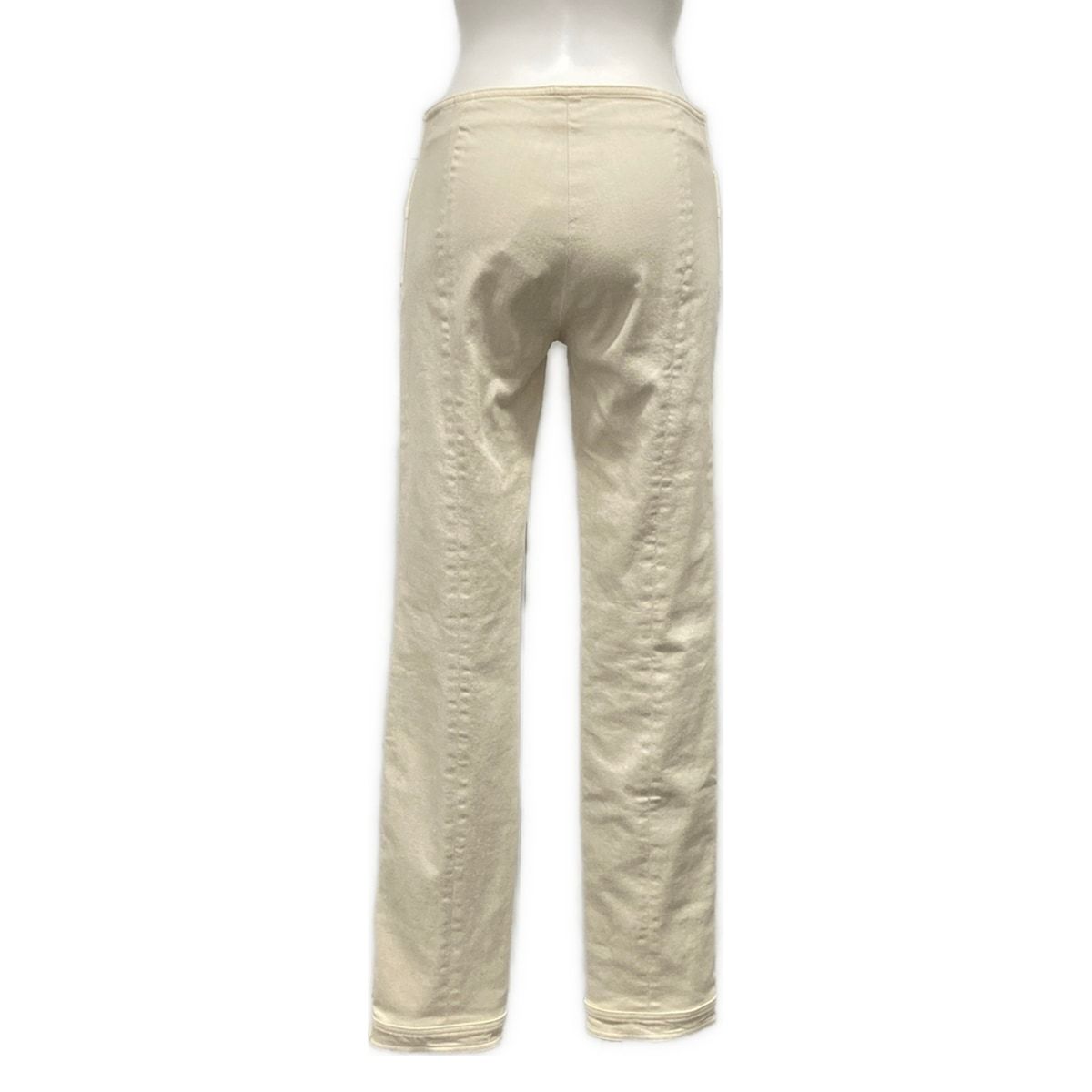 Chanel Pants 36 Ivory Full Length CC Logo Cotton — view 2