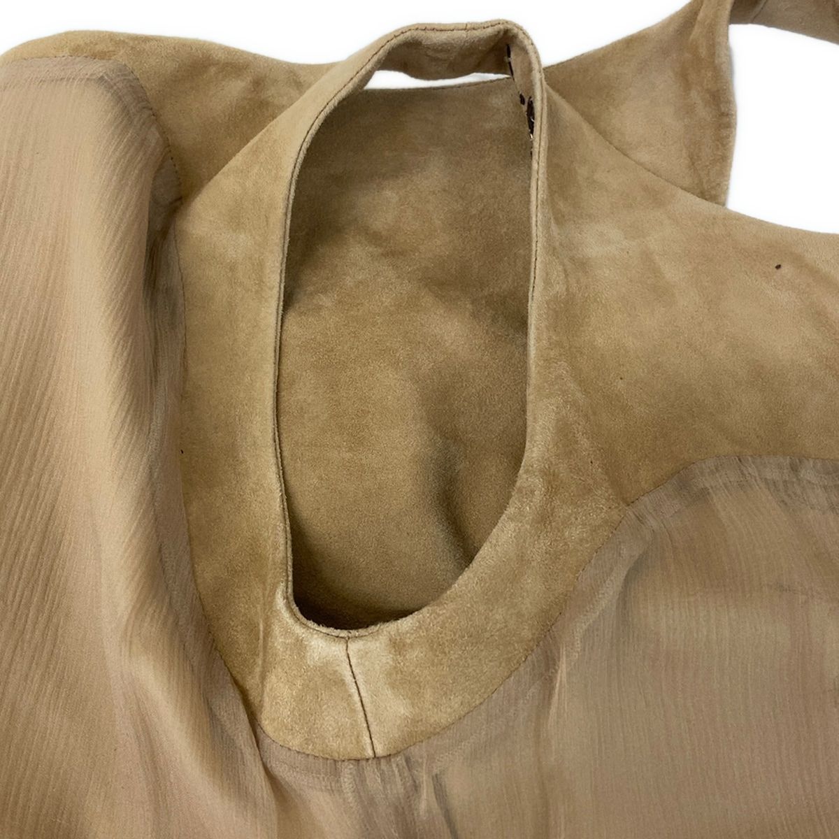 Hermes Dress 38 M Light Brown Sleeveless Knee Length Studs Martin Margiela — view 8