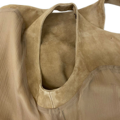 Hermes Dress 38 M Light Brown Sleeveless Knee Length Studs Martin Margiela — view 8