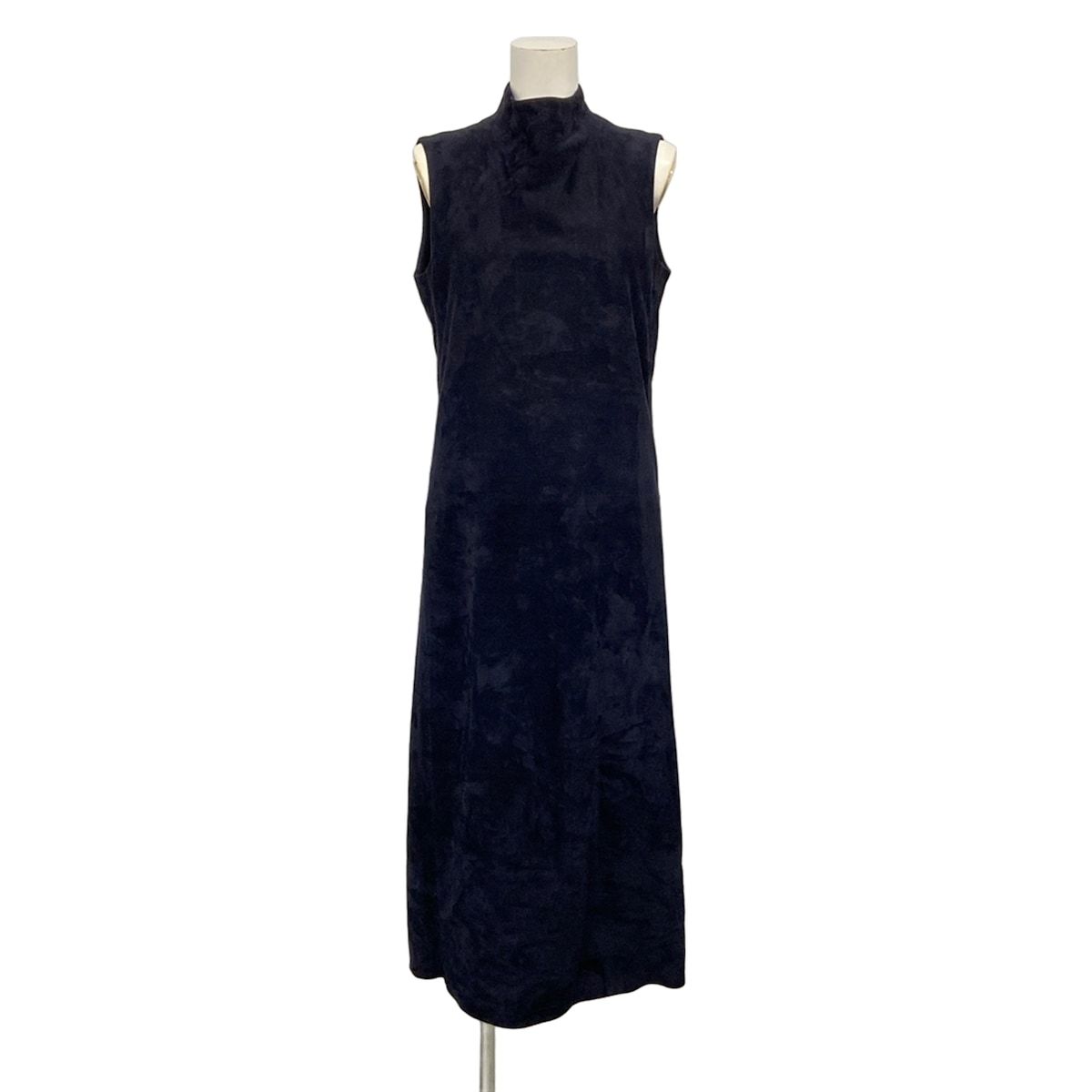 Hermes Dress 36 S Dark Navy Sleeveless High Neck Maxi Length