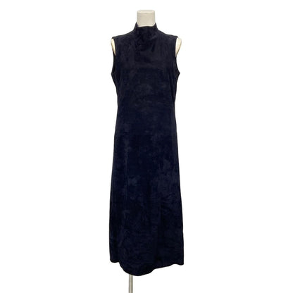Hermes Dress 36 S Dark Navy Sleeveless High Neck Maxi Length