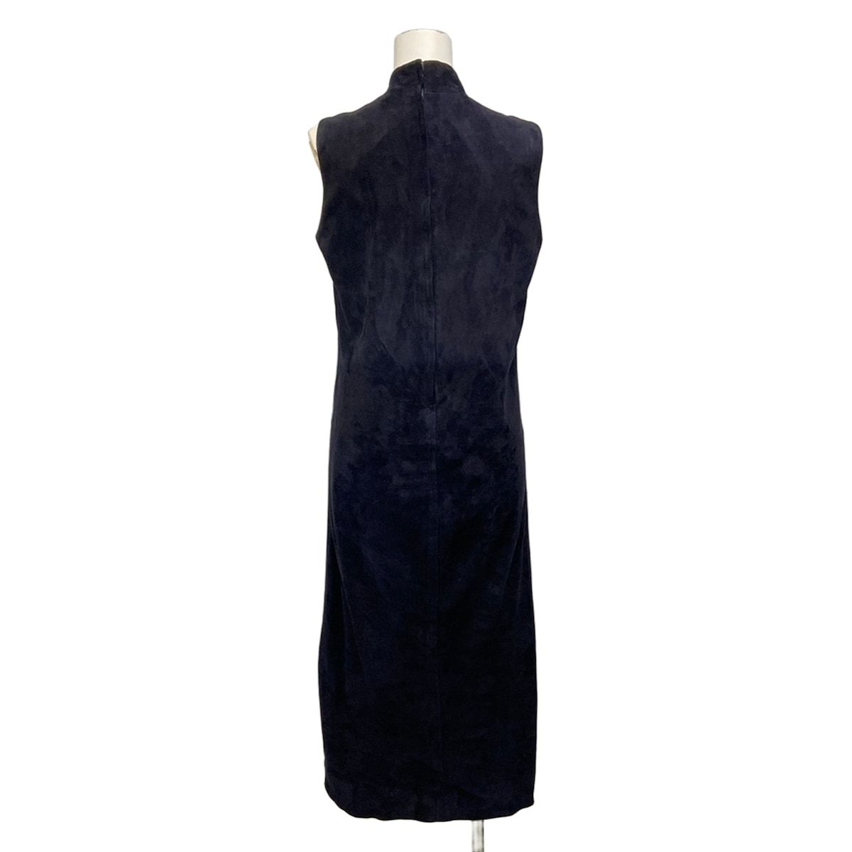 Hermes Dress 36 S Dark Navy Sleeveless High Neck Maxi Length — view 2