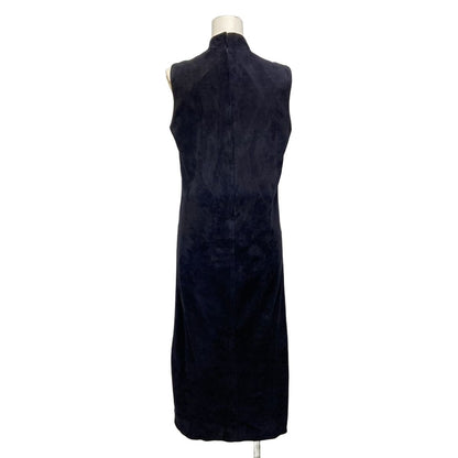 Hermes Dress 36 S Dark Navy Sleeveless High Neck Maxi Length — view 2
