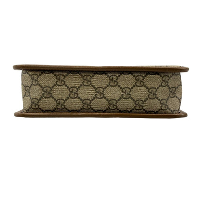 Gucci Shoulder Bag GG Supreme Beige Dark Brown Leather — view 5