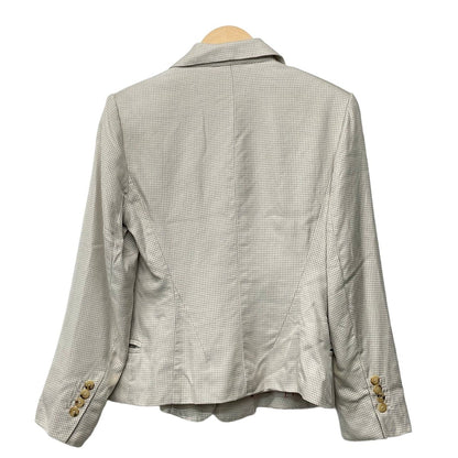 Hermes Jacket 40 M Ivory Light Blue Houndstooth — view 2