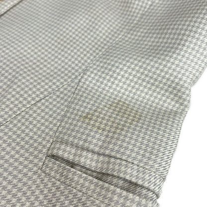 Hermes Jacket 40 M Ivory Light Blue Houndstooth — view 6