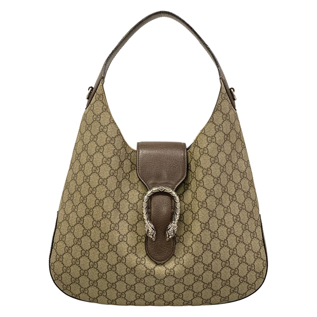 Gucci Handbag Dionysus Hobo Dark Brown Beige Multi Leather