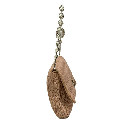 Miu Miu Shoulder Bag Miu Crystal Pink Beige Leather — view 2
