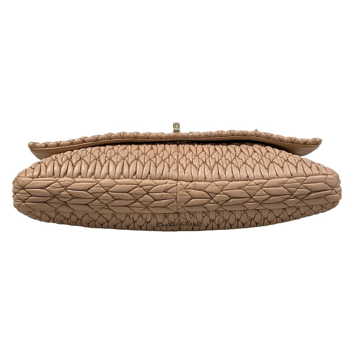 Miu Miu Shoulder Bag Miu Crystal Pink Beige Leather — view 5