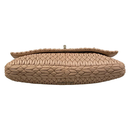 Miu Miu Shoulder Bag Miu Crystal Pink Beige Leather — view 5