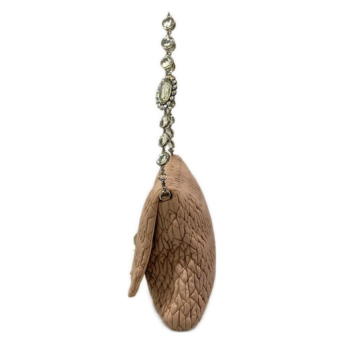 Miu Miu Shoulder Bag Miu Crystal Pink Beige Leather — view 4
