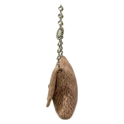 Miu Miu Shoulder Bag Miu Crystal Pink Beige Leather — view 4