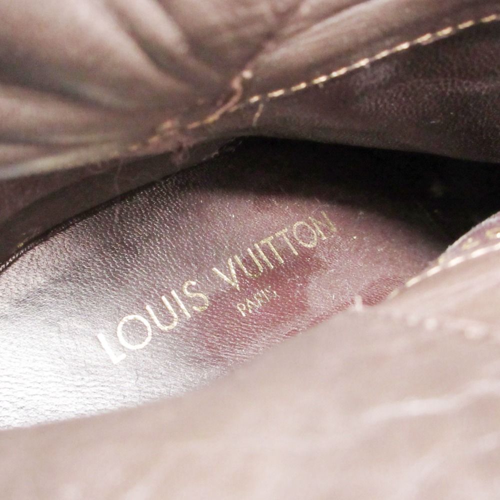 Louis Vuitton Boots Cross Belt LV Logo Gold Leather Short Shoes — view 6