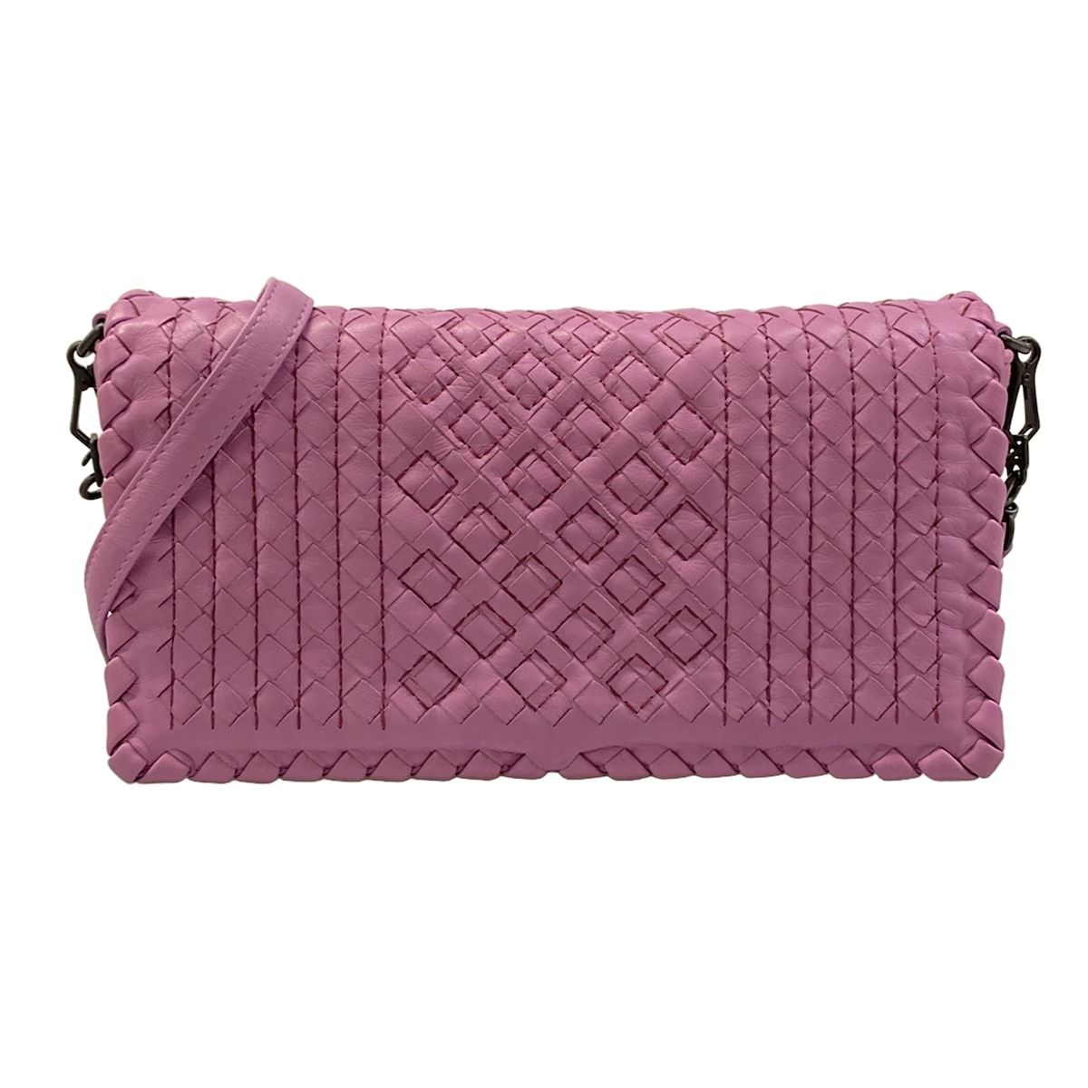 Bottega Veneta Shoulder Bag Intrecciato Light Purple Stitch Leather