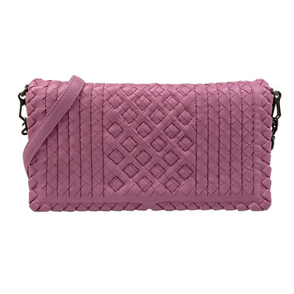 Bottega Veneta Shoulder Bag Intrecciato Light Purple Stitch Leather