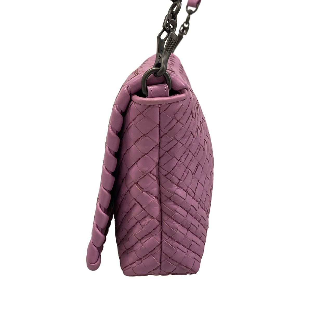 Bottega Veneta Shoulder Bag Intrecciato Light Purple Stitch Leather — view 4