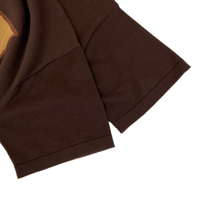 Louis Vuitton Short Sleeve Sweater S Aur Dark Brown Beige Crew Neck Cotton — view 6