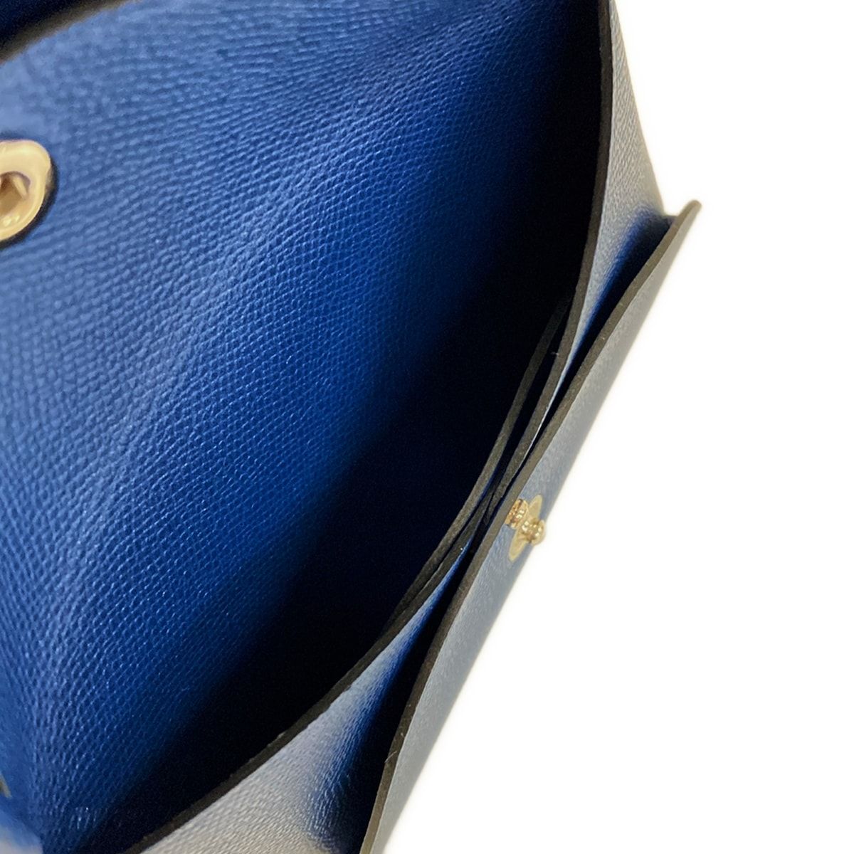 Hermes Coin Case Calvi Duo Blue Saffiano — view 4