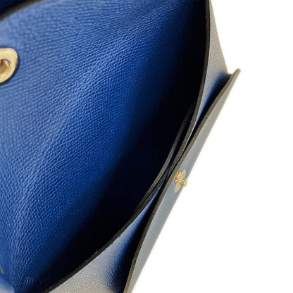 Hermes Coin Case Calvi Duo Blue Saffiano — view 4