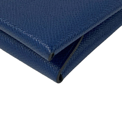 Hermes Coin Case Calvi Duo Blue Saffiano — view 6