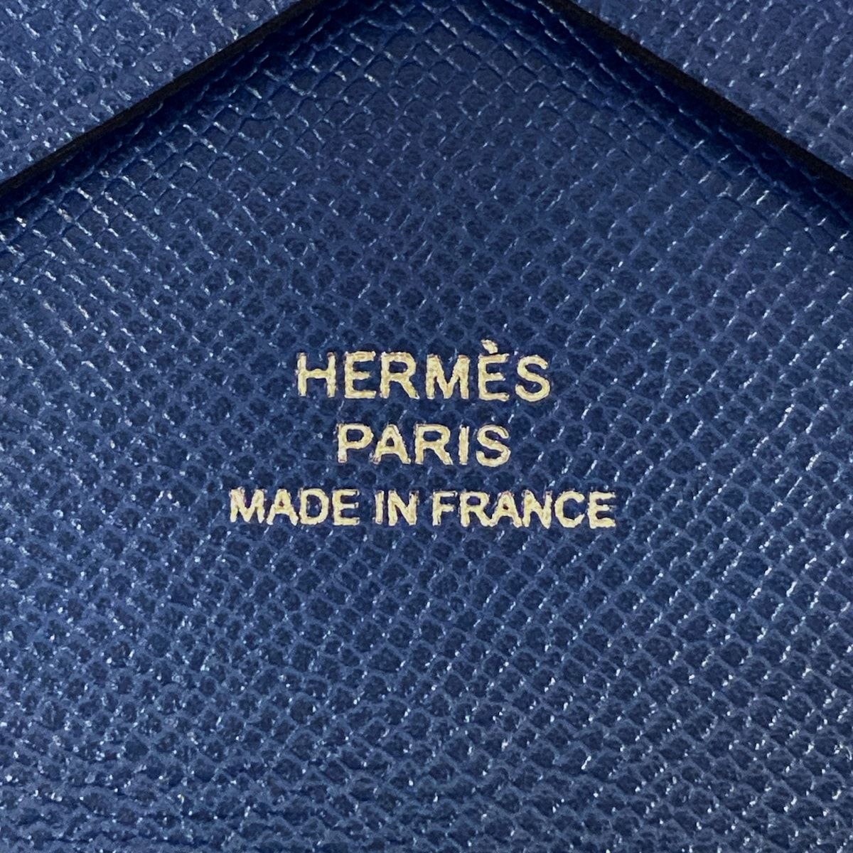 Hermes Coin Case Calvi Duo Blue Saffiano — view 5