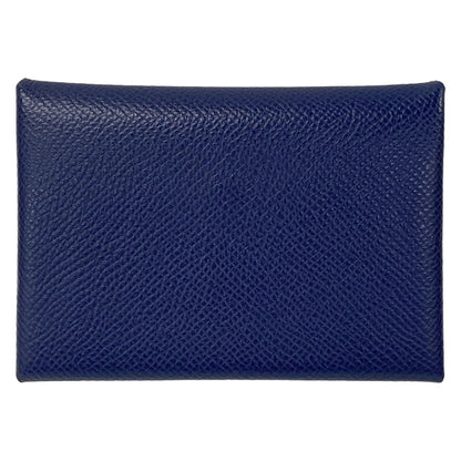 Hermes Coin Case Calvi Duo Verso Blue Saffiano Vert Angre 2023.01