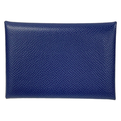 Hermes Coin Case Calvi Duo Verso Blue Saffiano Vert Angre 2023.01 — view 2