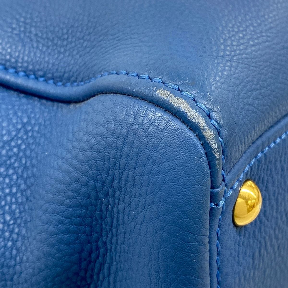 Miu Miu Handbag Blue Gold Leather — view 6