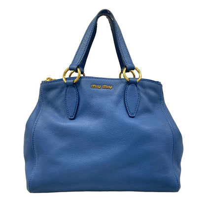 Miu Miu Handbag Blue Gold Leather