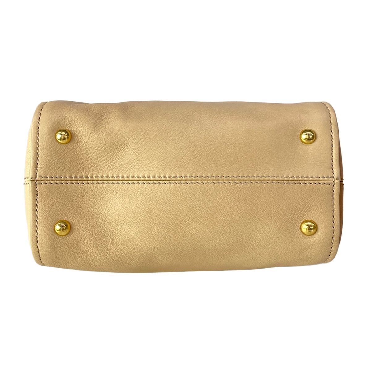 Fendi Handbag Chameleon Mini Beige Light Brown Leather — view 5