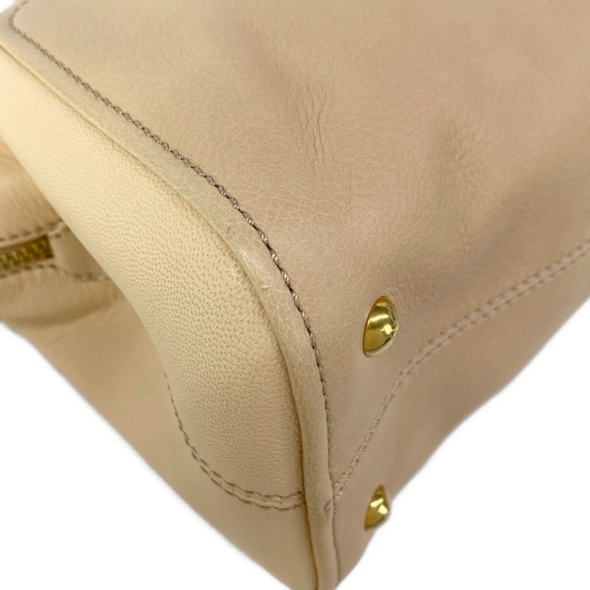 Fendi Handbag Chameleon Mini Beige Light Brown Leather — view 6