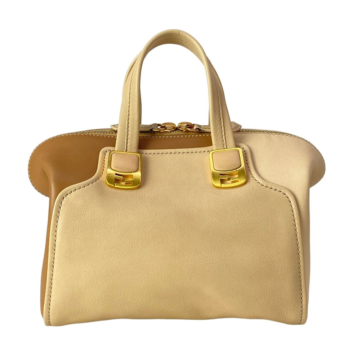 Fendi Handbag Chameleon Mini Beige Light Brown Leather — view 3