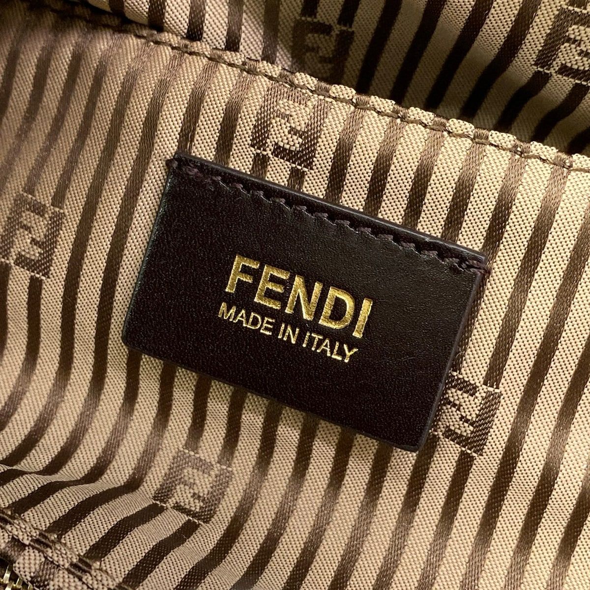 Fendi Handbag Chameleon Mini Beige Light Brown Leather — view 9