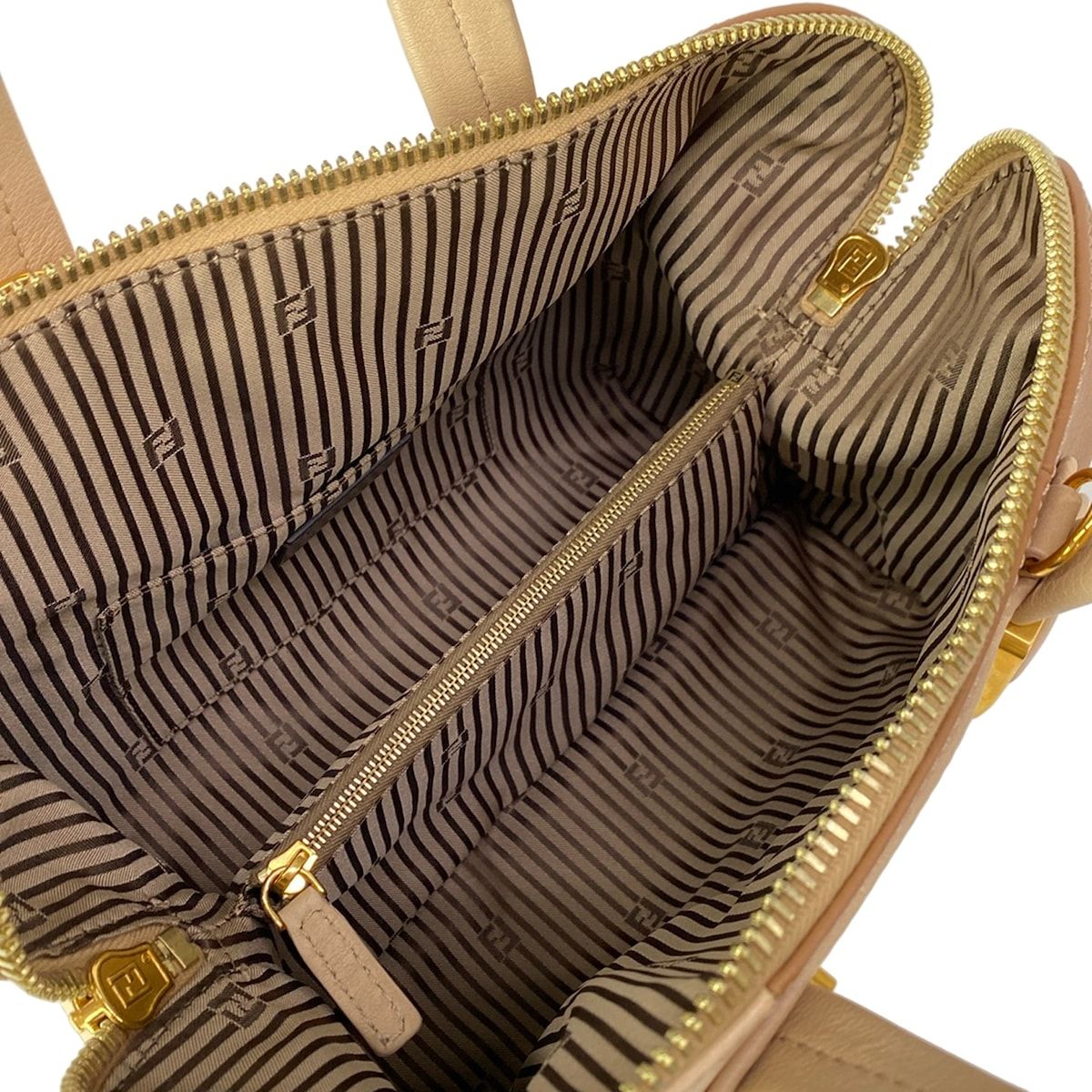 Fendi Handbag Chameleon Mini Beige Light Brown Leather — view 7