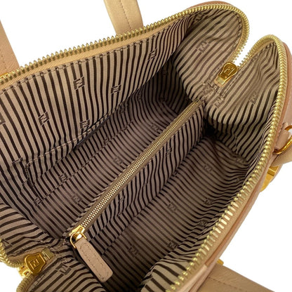 Fendi Handbag Chameleon Mini Beige Light Brown Leather — view 7