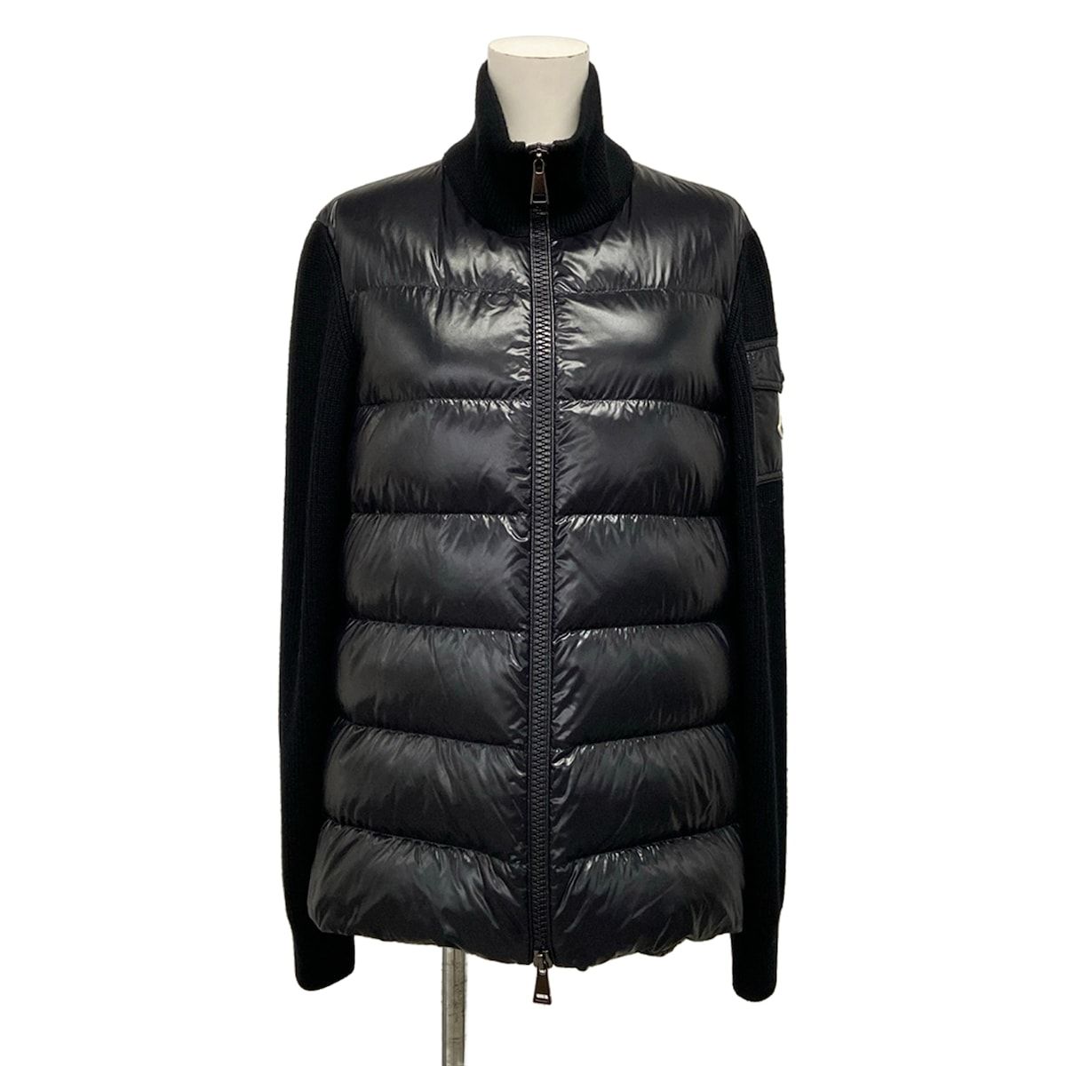 Moncler Jacket M Cardigan Tricot Black Long Sleeve Knit Different