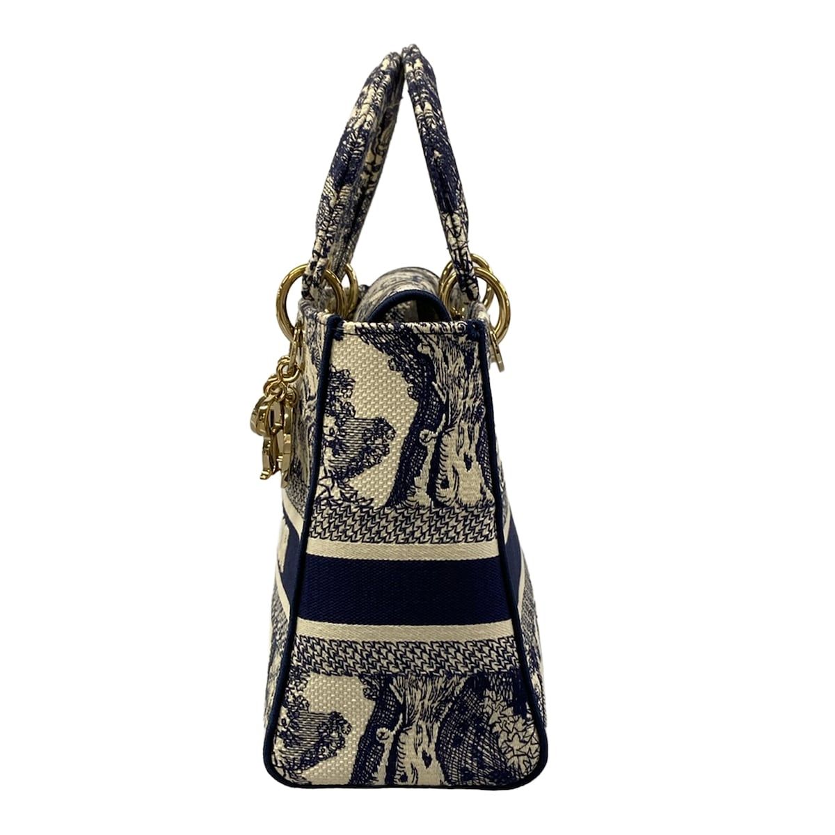 Dior Handbag Light Bag White Navy — view 4