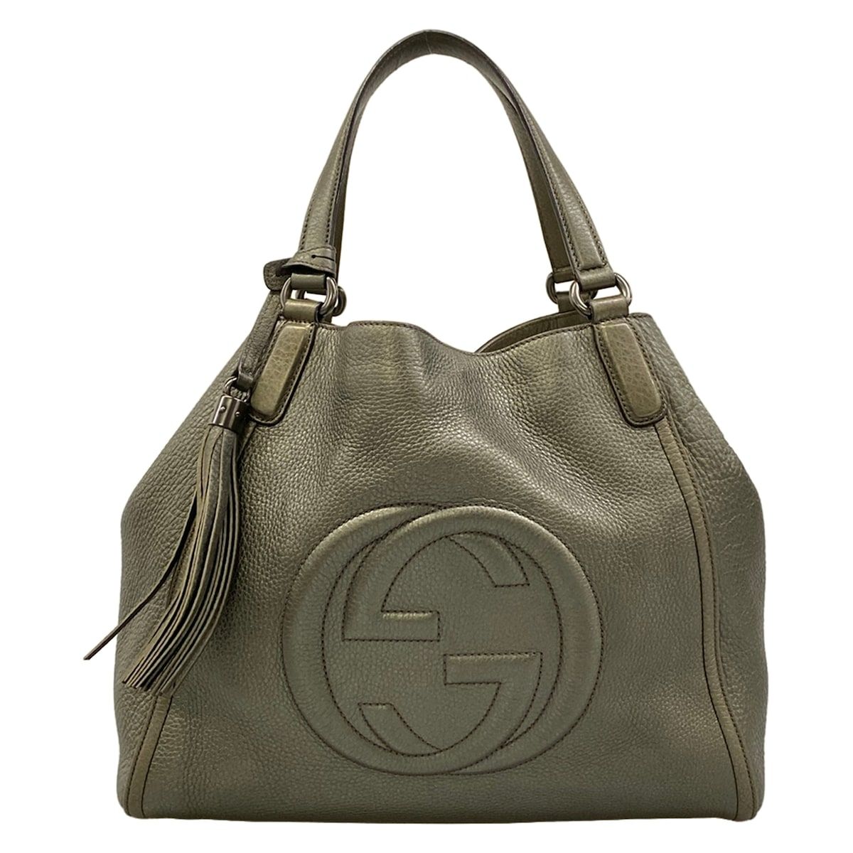 Gucci Tote Soho Cellarius Gray Leather