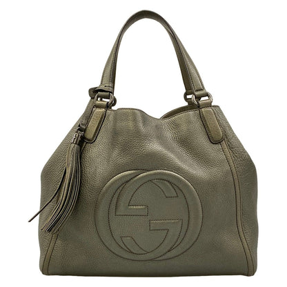 Gucci Tote Soho Cellarius Gray Leather