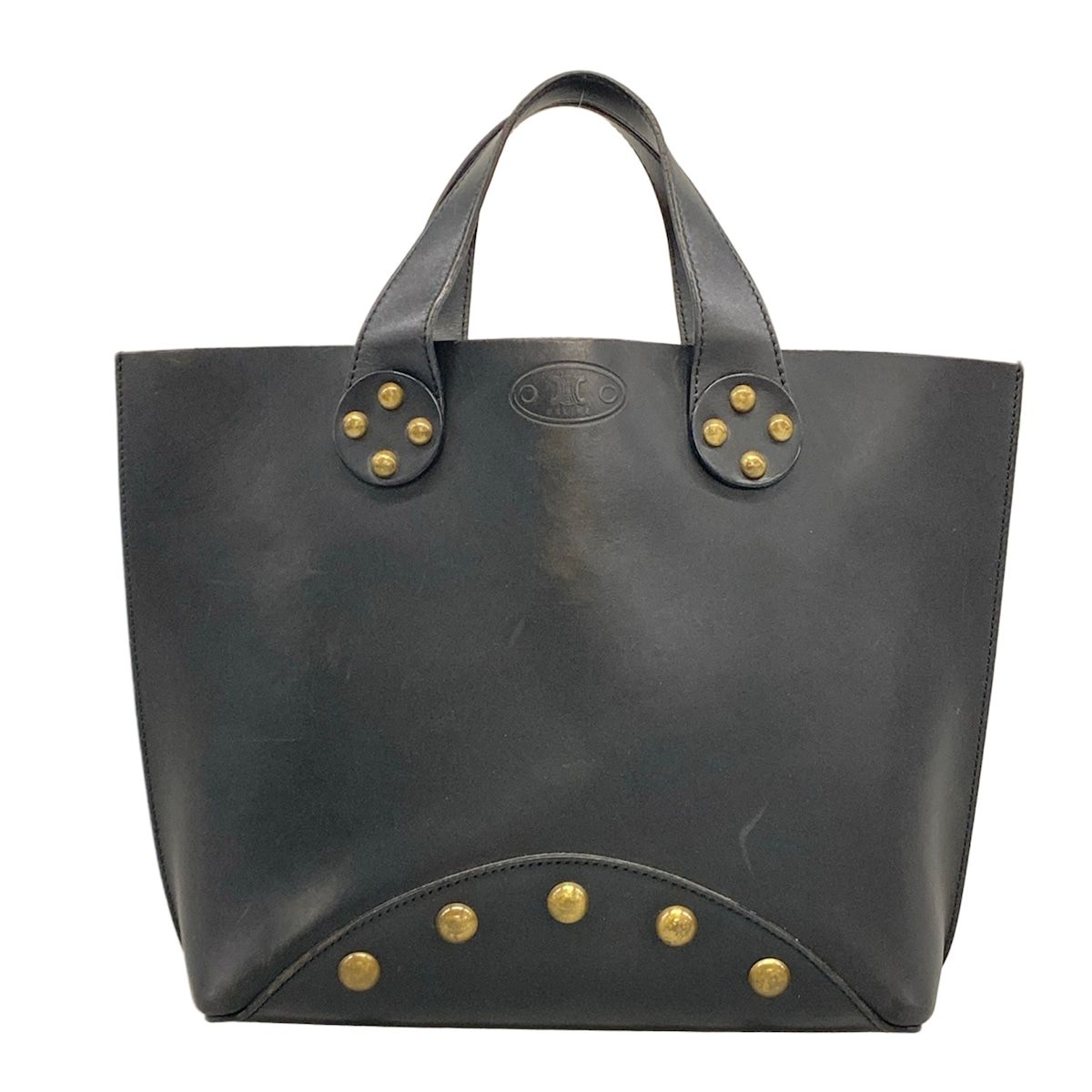 Celine Tote Black Studded Leather