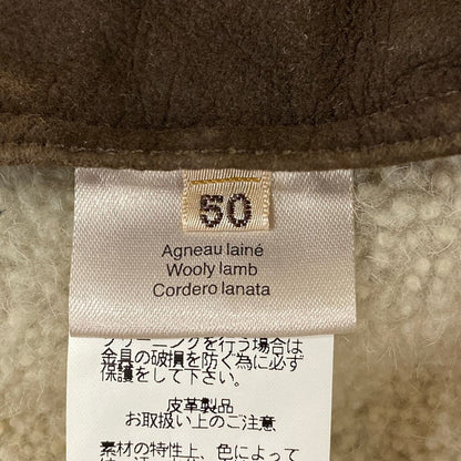 Hermes Jacket 50 XL Dark Brown Ivory Long Sleeve Shearling Zip Up Winter — view 5