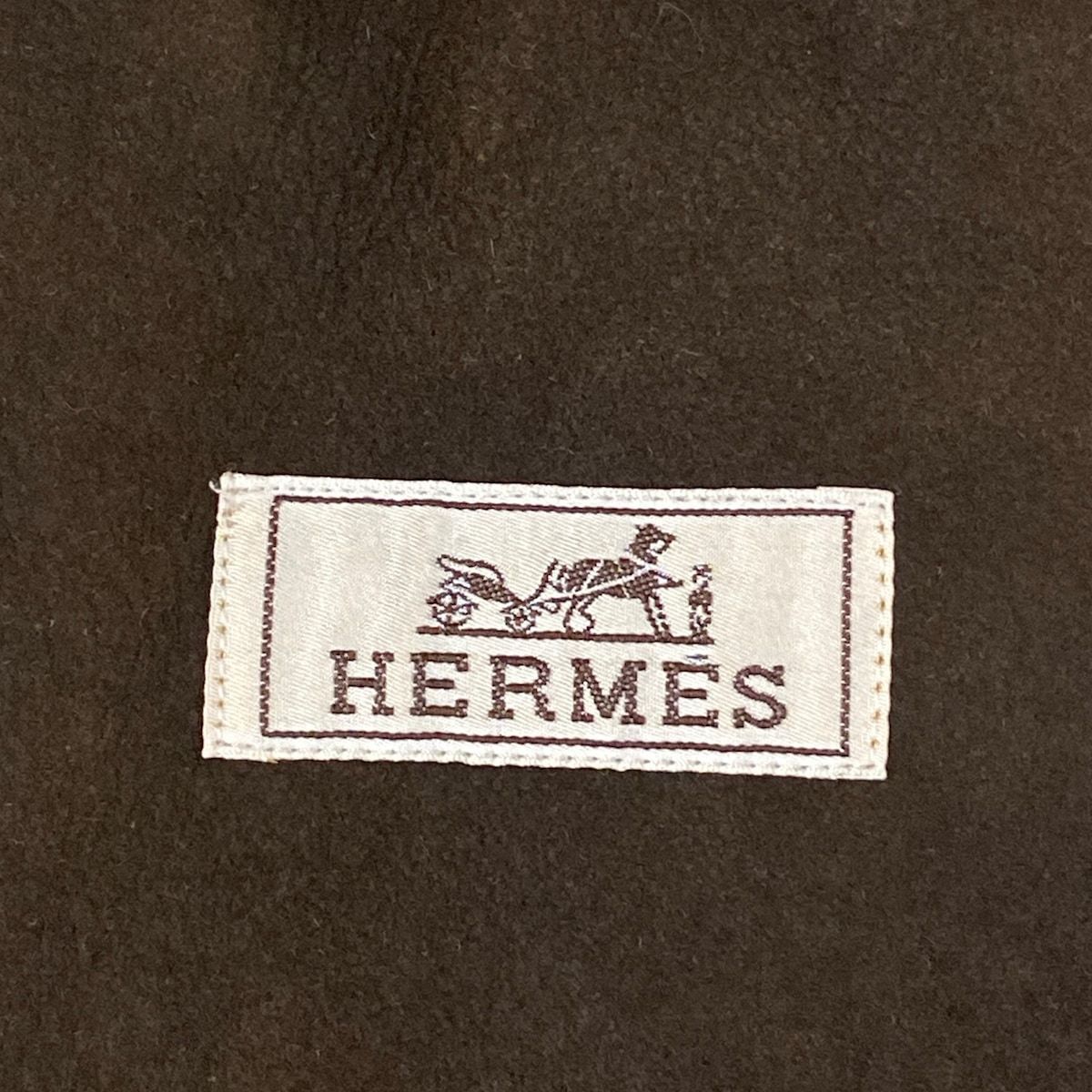 Hermes Jacket 50 XL Dark Brown Ivory Long Sleeve Shearling Zip Up Winter — view 3
