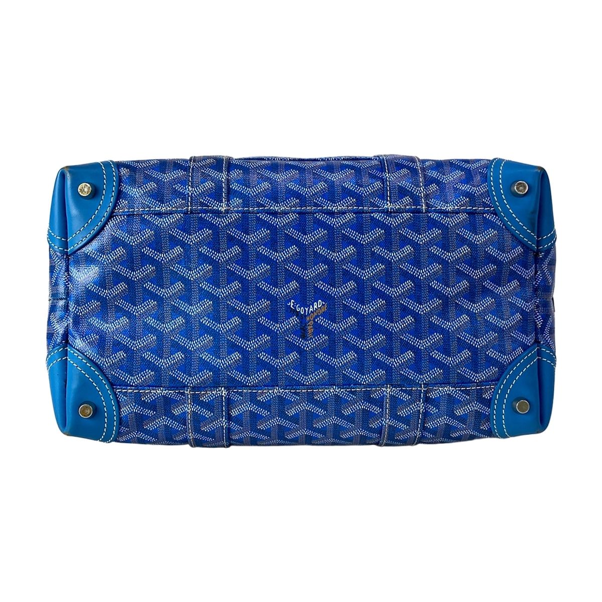 Goyard Handbag Boeing 30 Blue White Brown Mini Boston Leather — view 5
