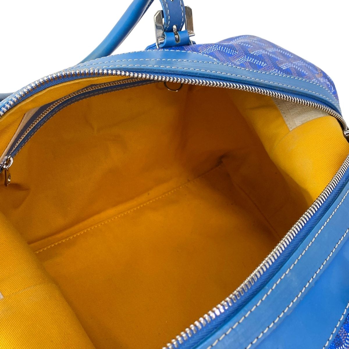 Goyard Handbag Boeing 30 Blue White Brown Mini Boston Leather — view 7