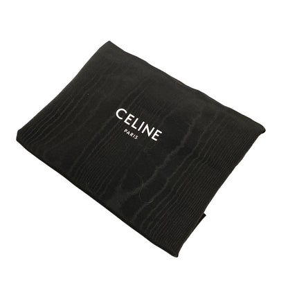 Celine Shoulder Bag Triomphe Canvas Dark Brown Black White Leather — view 8