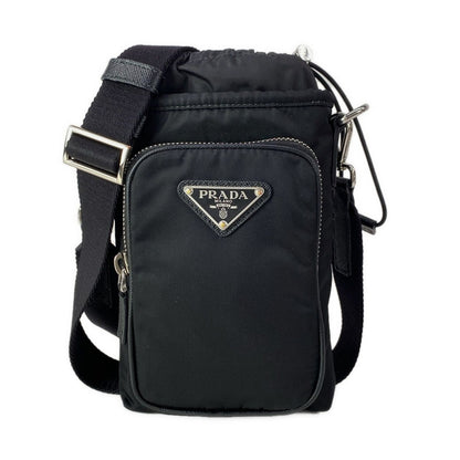 Prada Shoulder Bag Black Smartphone Re-Nylon Strap Removable Leather