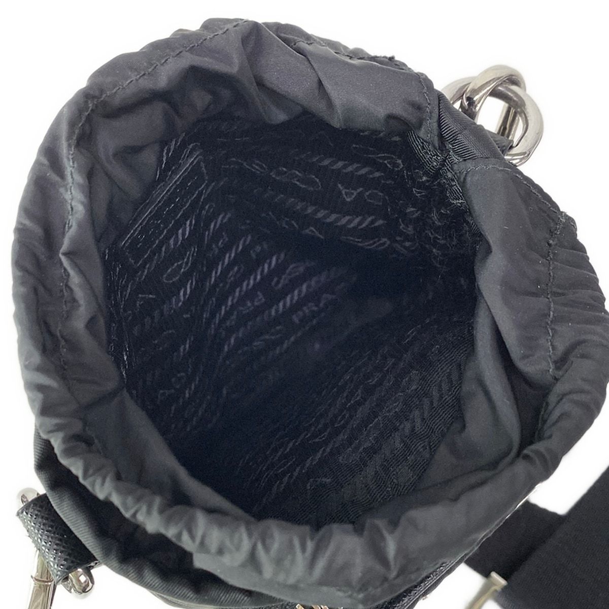 Prada Shoulder Bag Black Smartphone Re-Nylon Strap Removable Leather — view 7