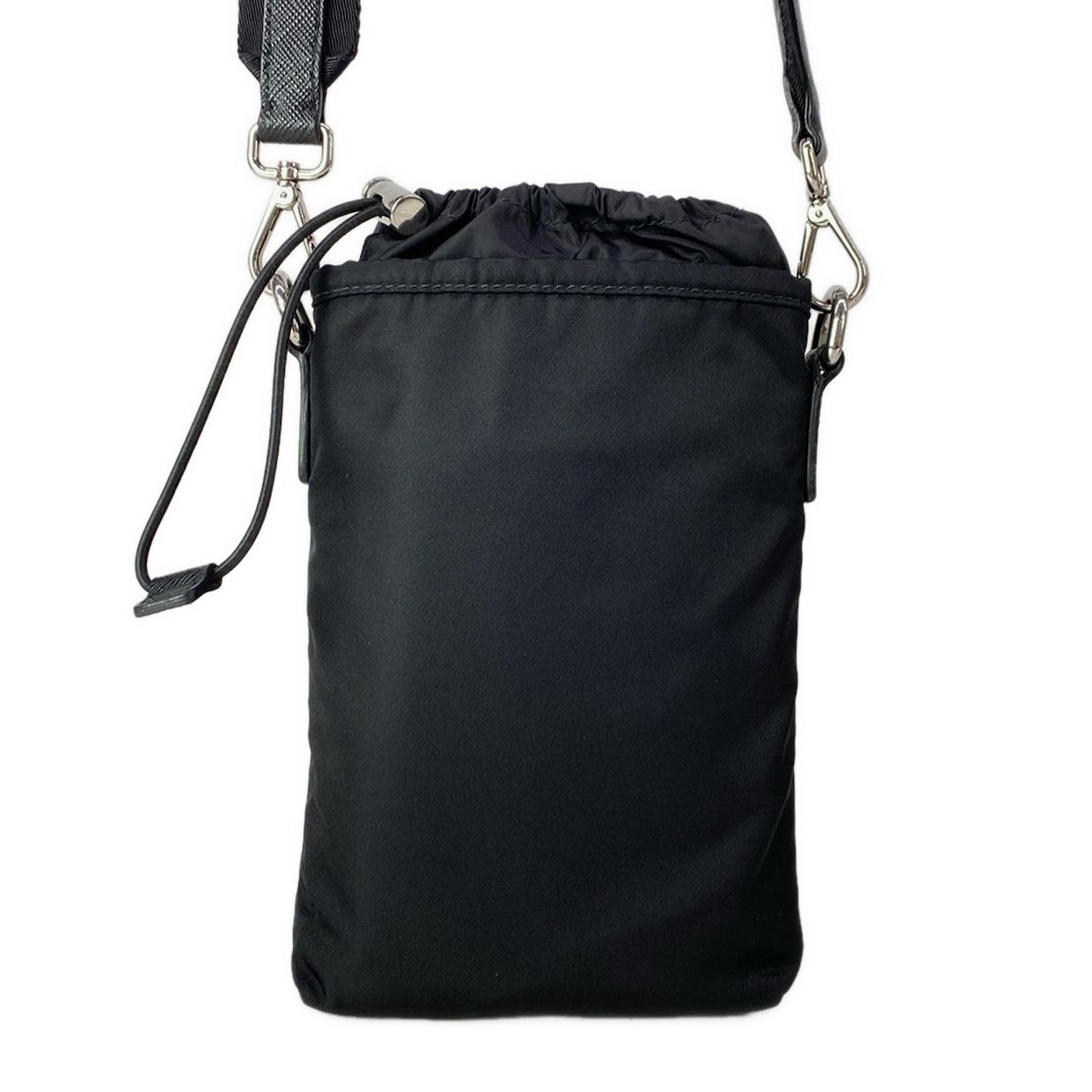 Prada Shoulder Bag Black Smartphone Re-Nylon Strap Removable Leather — view 3
