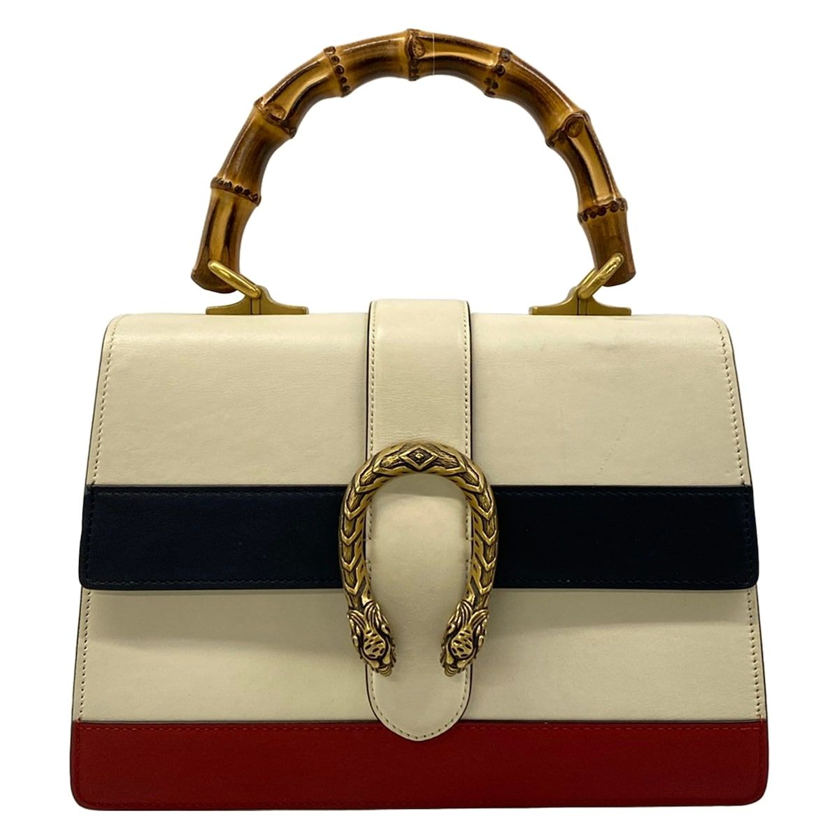 Gucci Handbag Dionysus White Dark Navy Red Leather